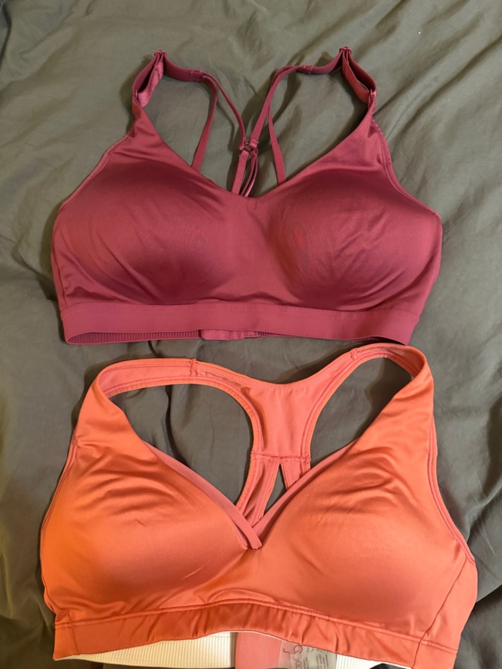 Women's Strappy Racerback Sports Bras - Rose & Coral